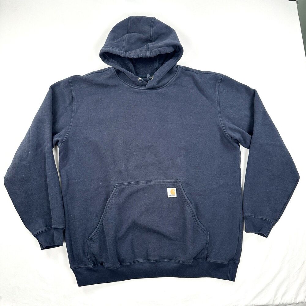 Carhartt Hoodie Mens XL Blue Original Fit Rugged Workwear Sweatshirt Outdoor